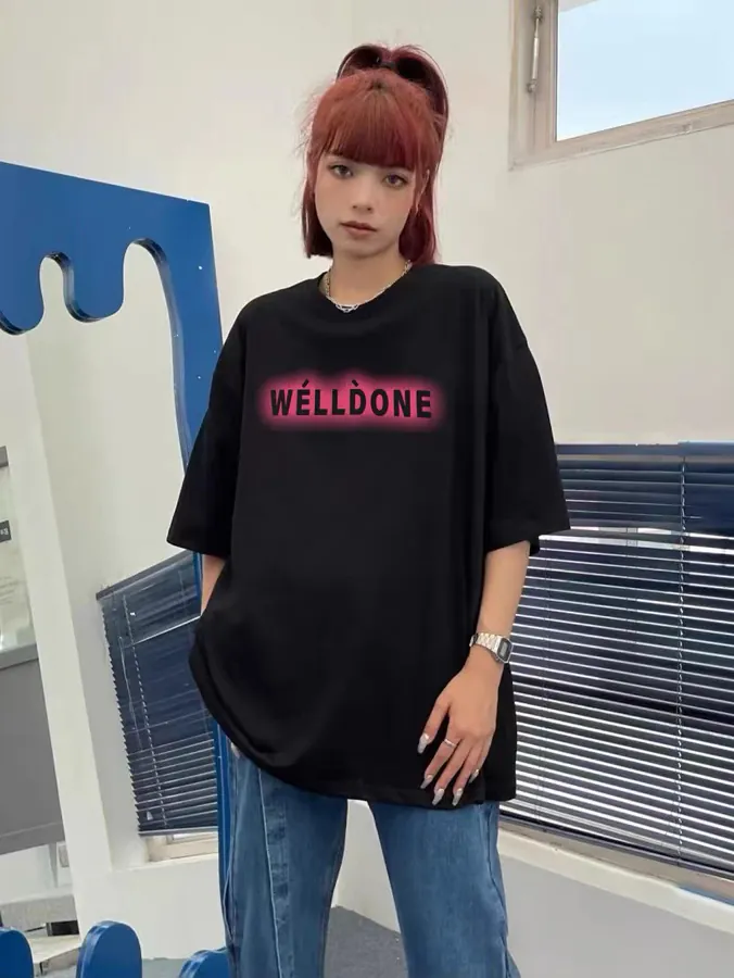 WE11DONE 25ss New Pink Letter Print T恤