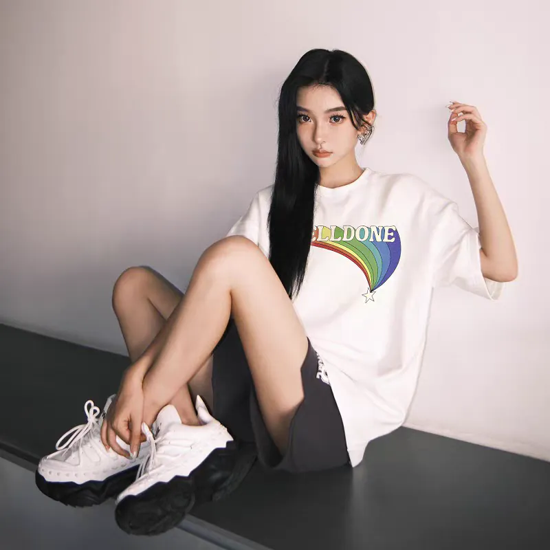 WE11DONE 25ss New Lucky Rainbow Print T shirt for Men and Women