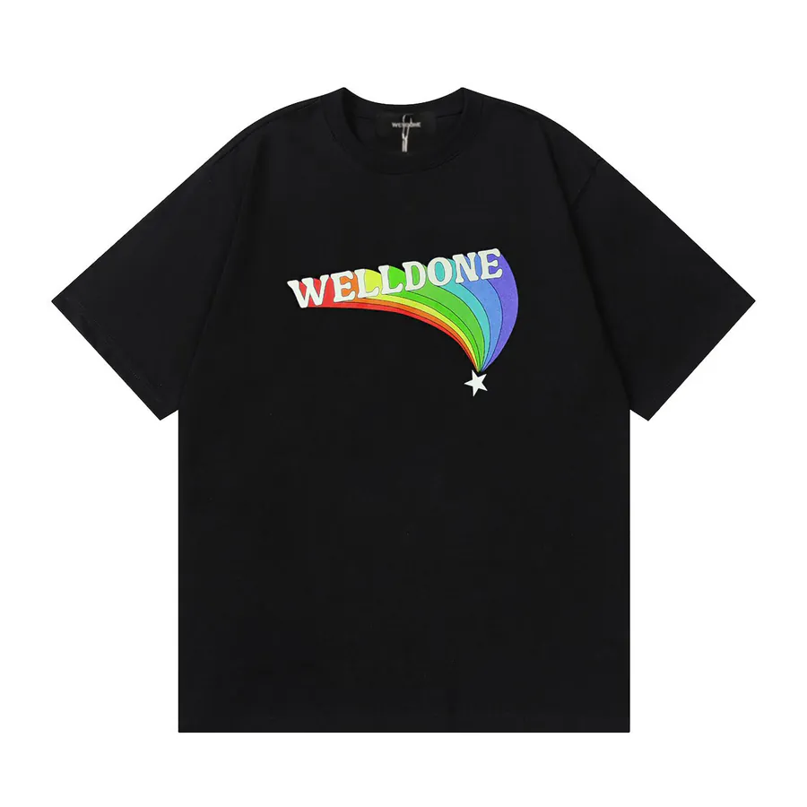 WE11DONE 25ss New Lucky Rainbow Print T shirt for Men and Women
