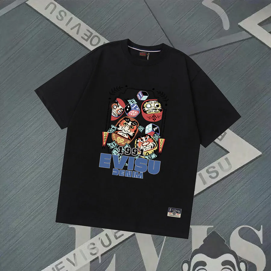 EVISU Vintage Style Casual T Shirt