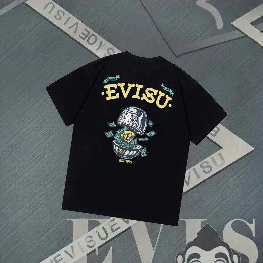 EVISU New Diamond Bill Print Loose Fit T Shirt