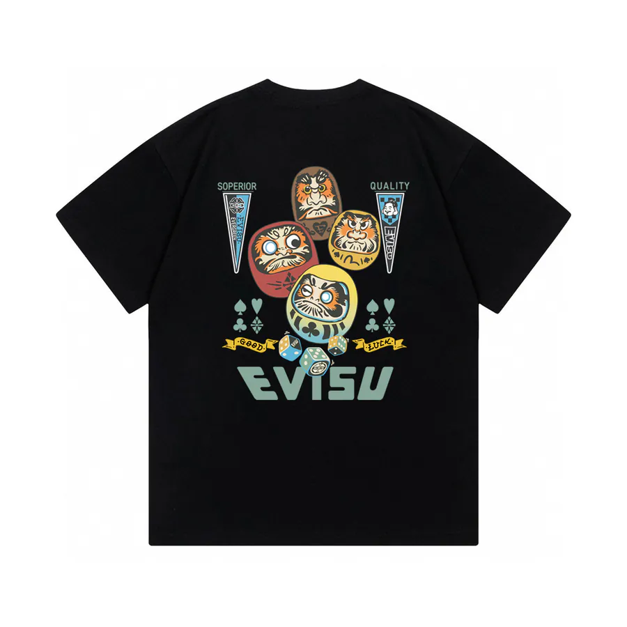 EVISU DaMo Print T Shirt Premium Cotton, Casual Fit