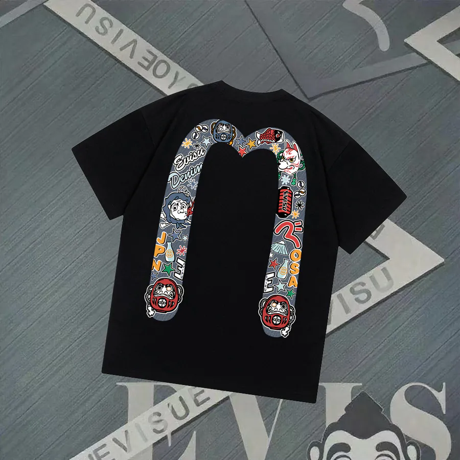 EVISU New Large M Seagull Print Loose T Shirt