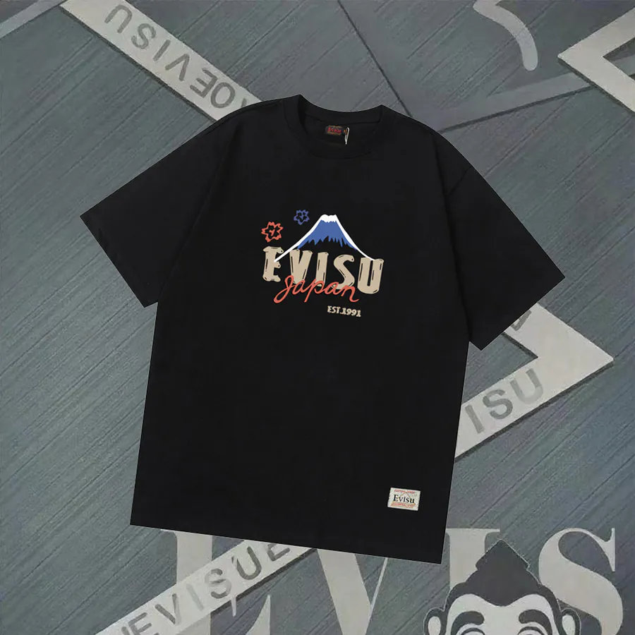 EVISU Reach Star New Dharma Print Loose Fit T Shirt