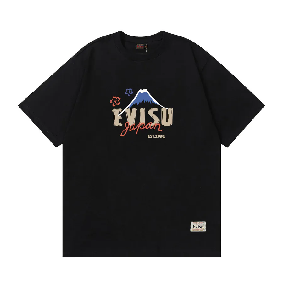 EVISU Reach Star New Dharma Print Loose Fit T Shirt