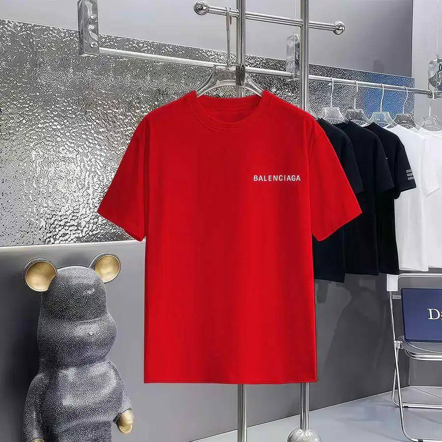 Balenciaga Print Round Neck Short Sleeve T Shirt