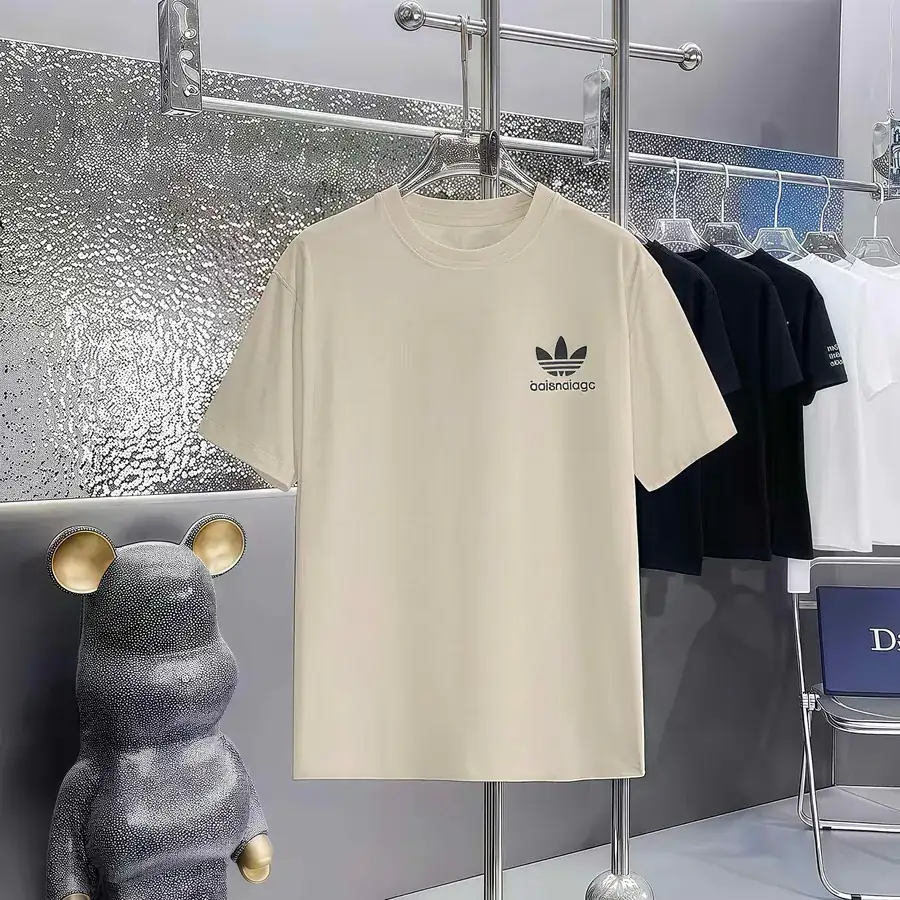 Balenciaga Printed Round Neck Short Sleeve T Shirt