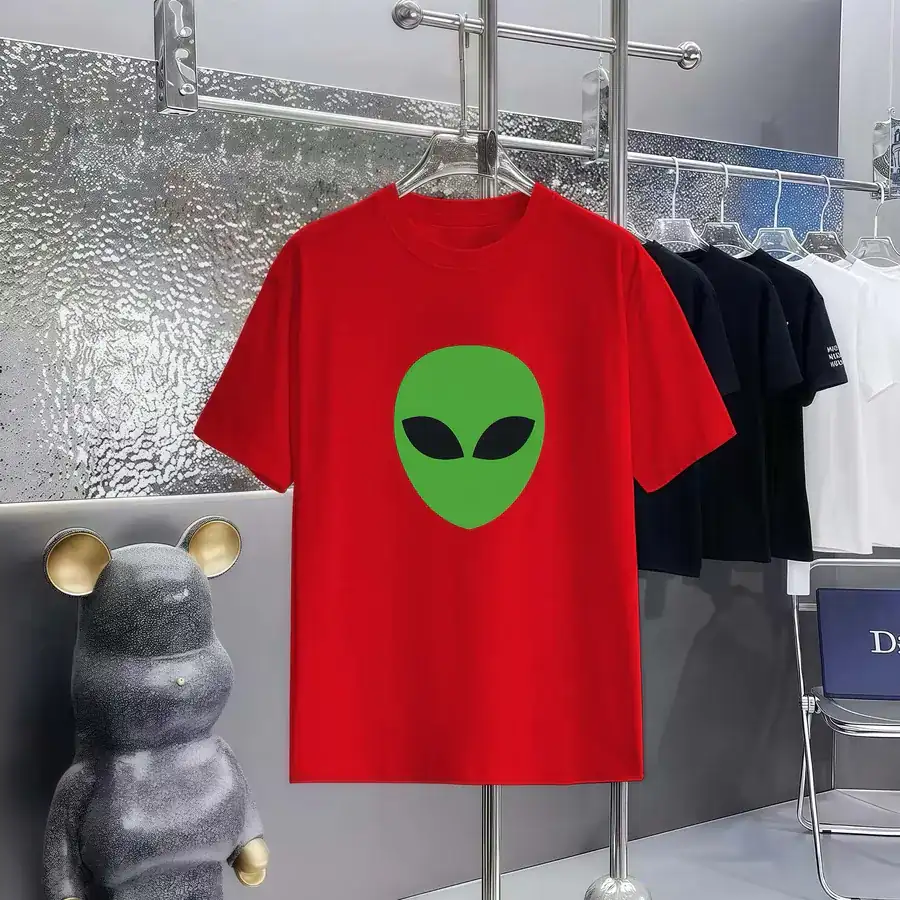 Balenciaga Parisian Print Round Neck Short Sleeve T Shirt