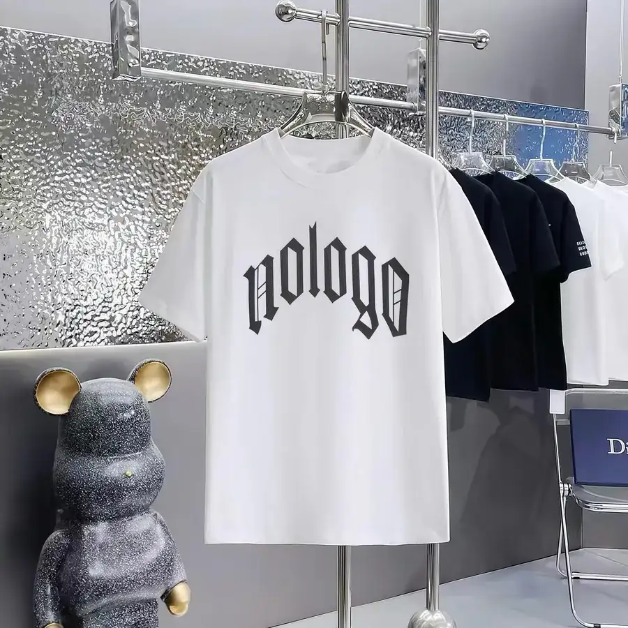 Balenciaga Parisian Print Round Neck Short Sleeve T Shirt
