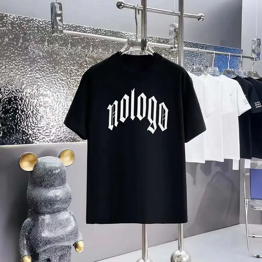 Balenciaga Parisian Print Round Neck Short Sleeve T Shirt