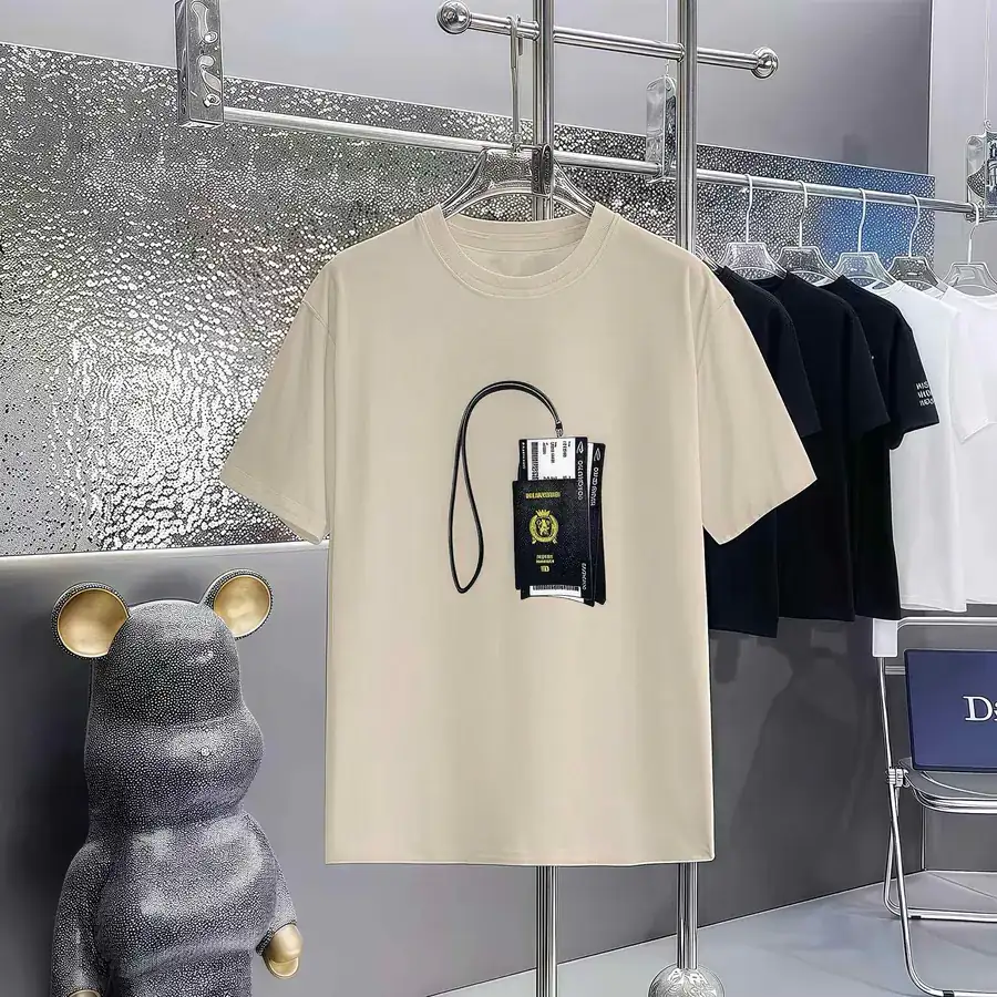 Balenciaga Paris Print Round Neck Short Sleeve T Shirt