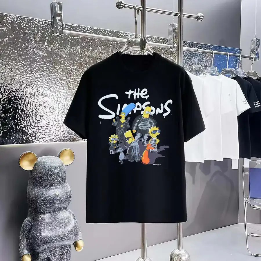 Balenciaga Paris Print Round Neck Short Sleeve T Shirt