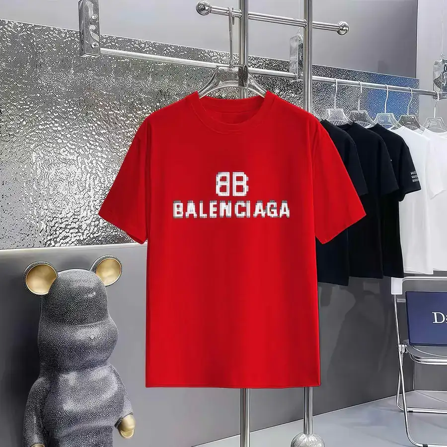 Balenciaga Print Round Neck Short Sleeve T Shirt