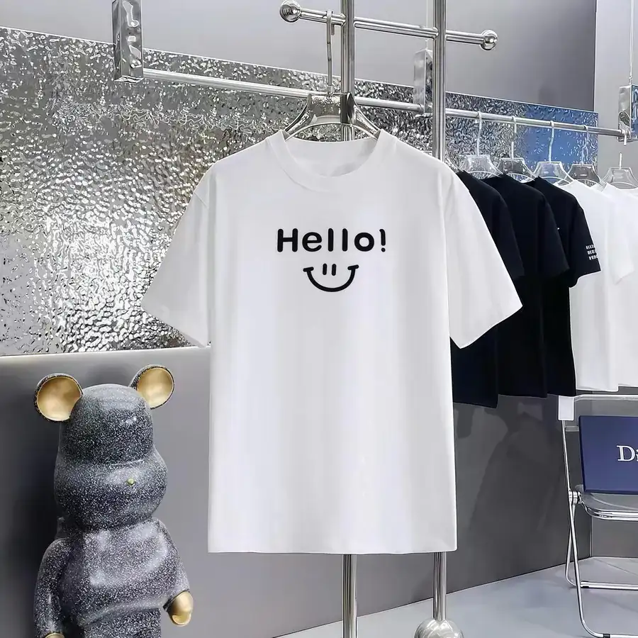 Balenciaga Printed Round Neck Short Sleeve T Shirt