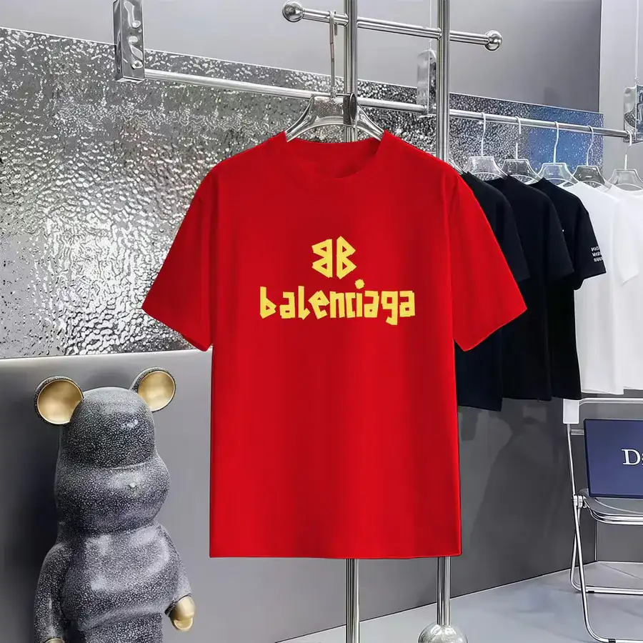 Balenciaga Print Round Neck Short Sleeve T Shirt