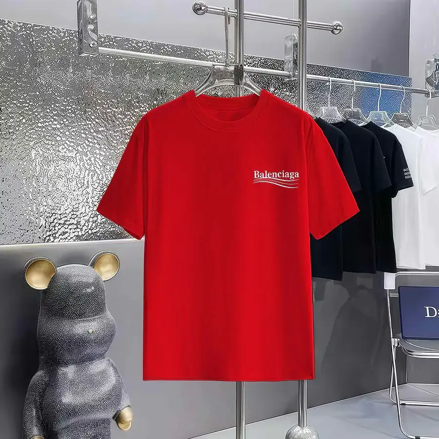 Balenciaga Print Round Neck Short Sleeve T Shirt