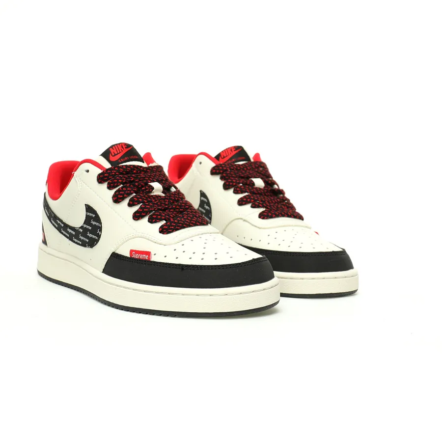 Court Vision Low College Visual Series Leather Sneaker