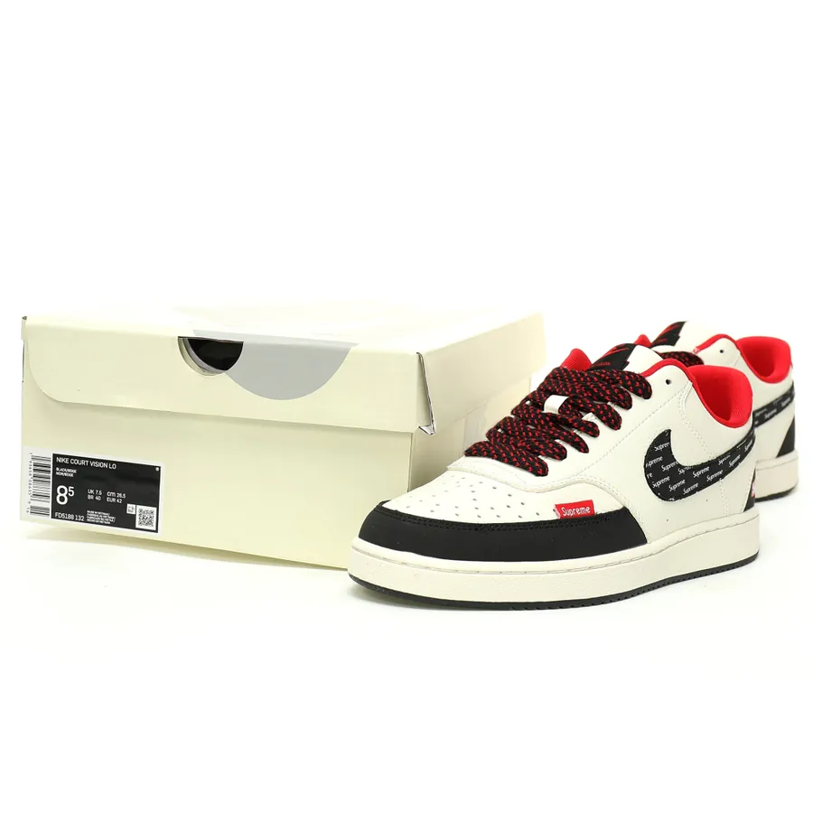 Court Vision Low College Visual Series Leather Sneaker