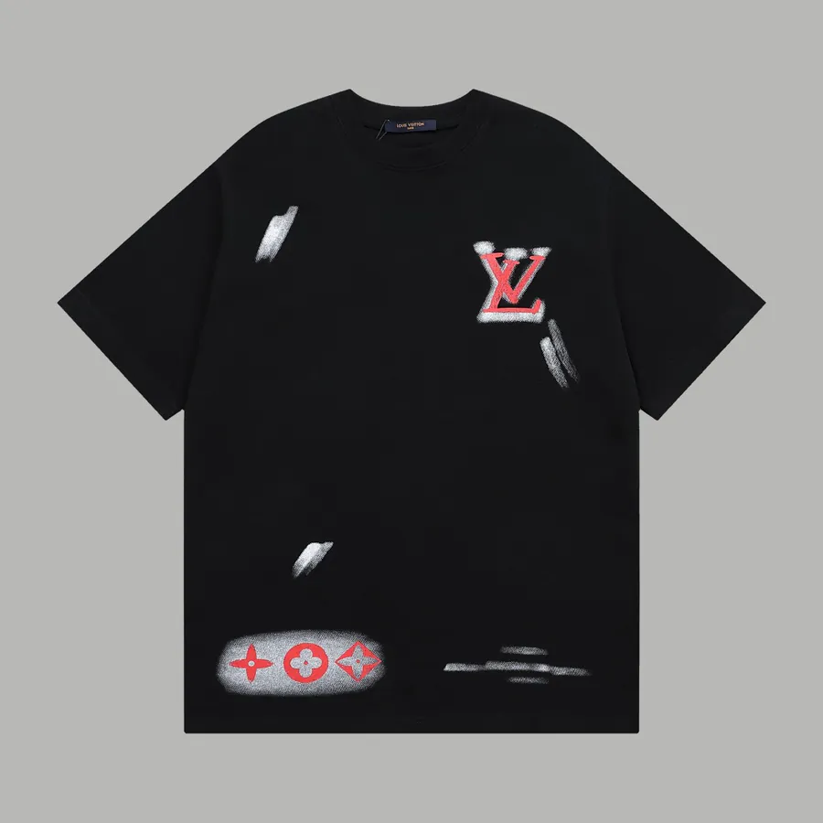 LV Cement Distressed Letter Short Sleeve