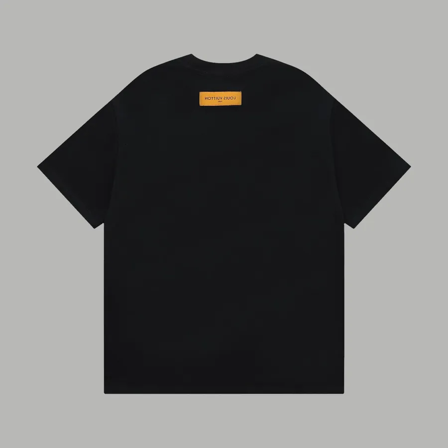 LV Destruction Print Patchwork Letter Short Sleeve