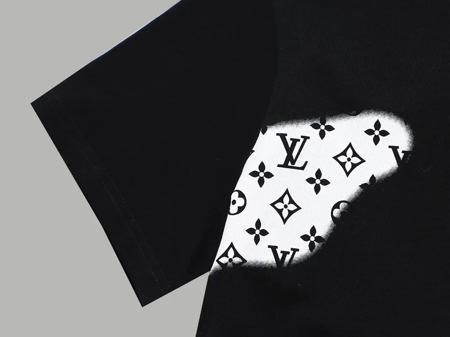 LV Destruction Print Patchwork Letter Short Sleeve