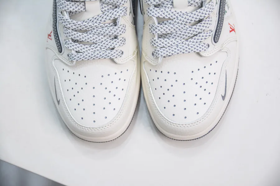 TS x Air x Louis Vuitton 1 Low Collaboration White, Gray, Red