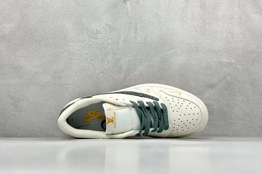 Travis Scott x Air 1 Low x Louis Vuitton Reverse White Green Monogram Sneaker