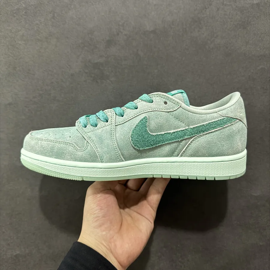 1 Low Washed Teal Sneaker