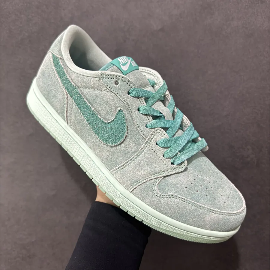 1 Low Washed Teal Sneaker