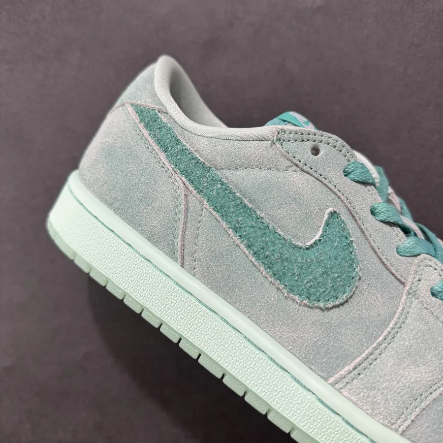 1 Low Washed Teal Sneaker