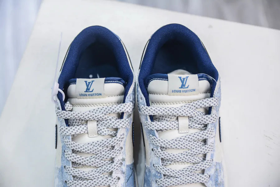 SB Dunk Low x Louis Vuitton Collaboration Denim Night Blue