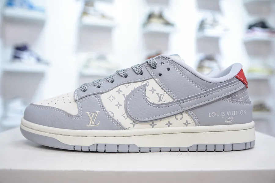 SB Dunk Low x Louis Vuitton Collaboration Gray White
