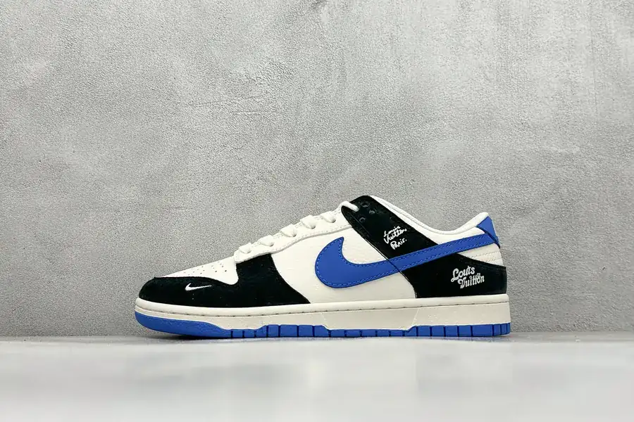 Nike SB Dunk Low x Louis Vuitton Black Blue Small Chevron
