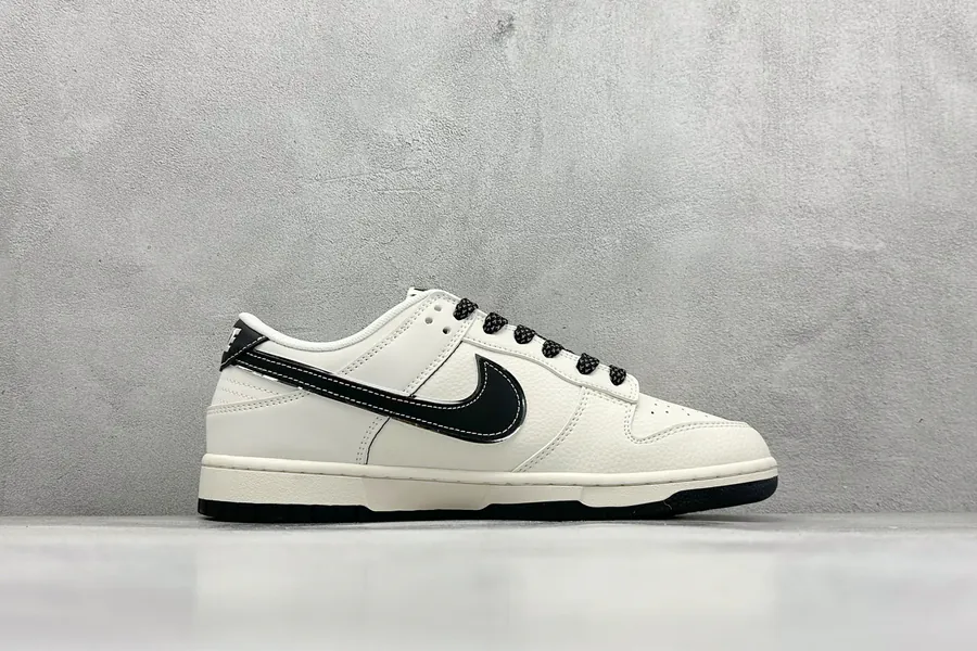 Nike SB Dunk Low in White and Black with Three Small Hooks