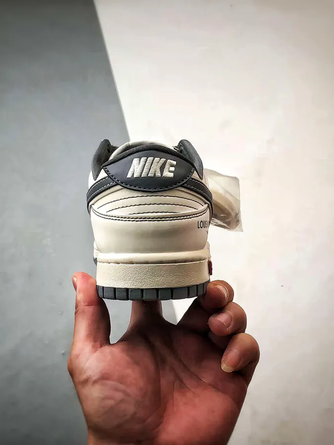 LV Print White Grey Suede Dunk Low Retro