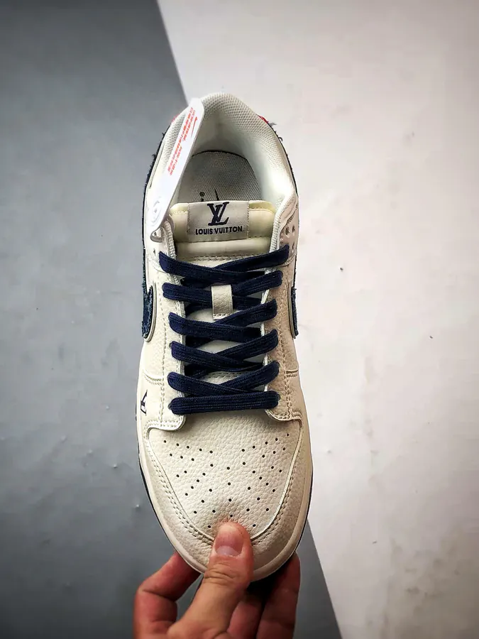LV White Blue Denim Low Sneaker