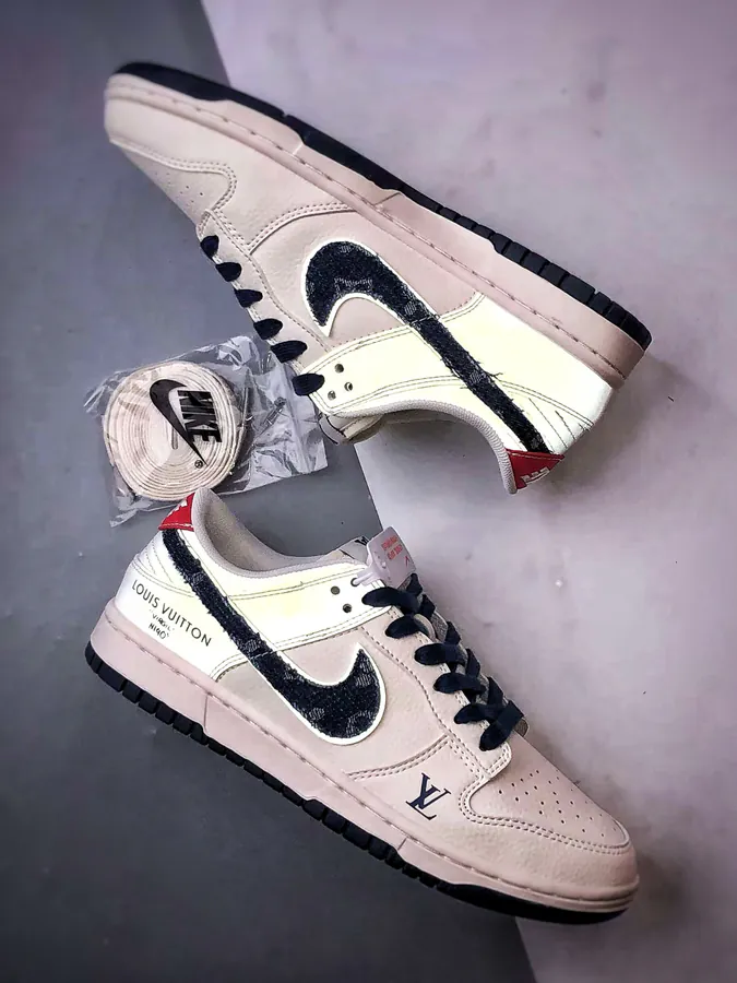 LV White Blue Denim Low Sneaker