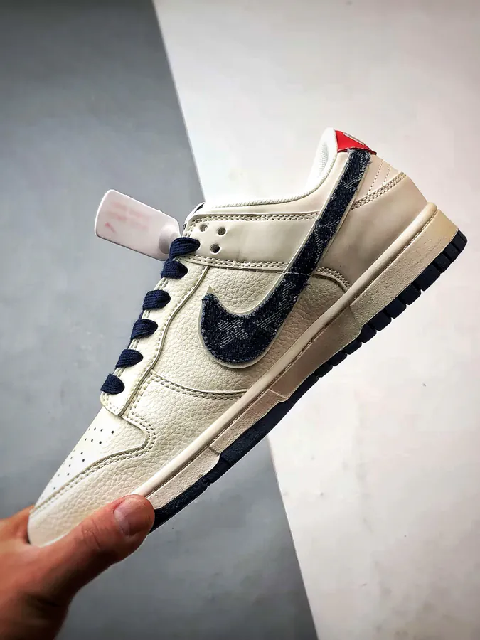 LV White Blue Denim Low Sneaker