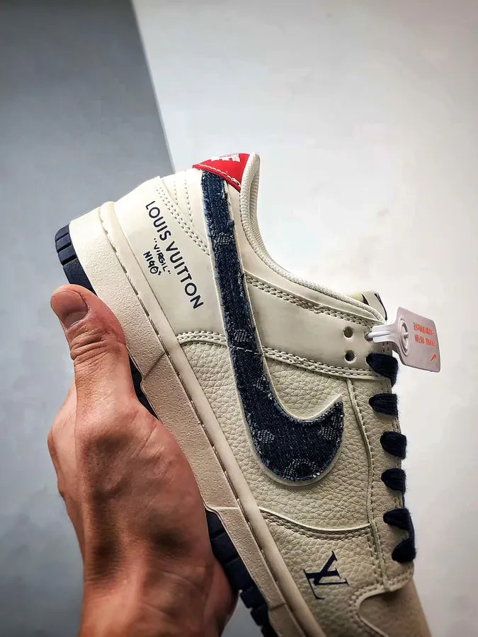 LV White Blue Denim Low Sneaker