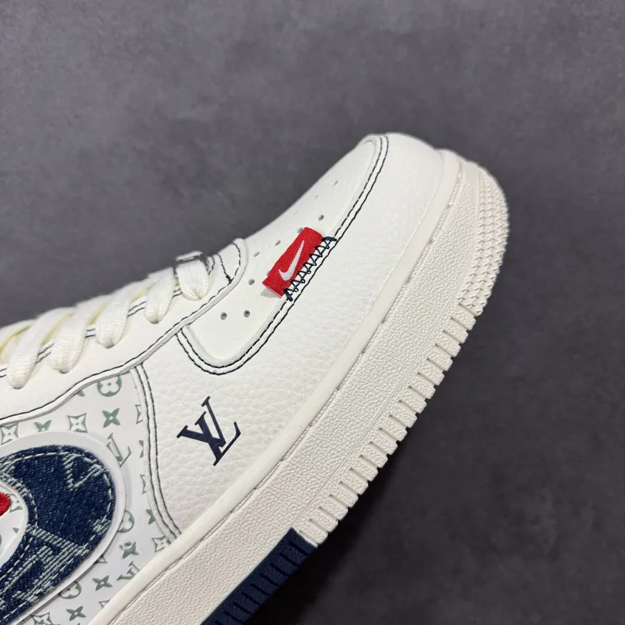 Louis Vuitton Air Force 1 Low 07 White Blue Double Monogram