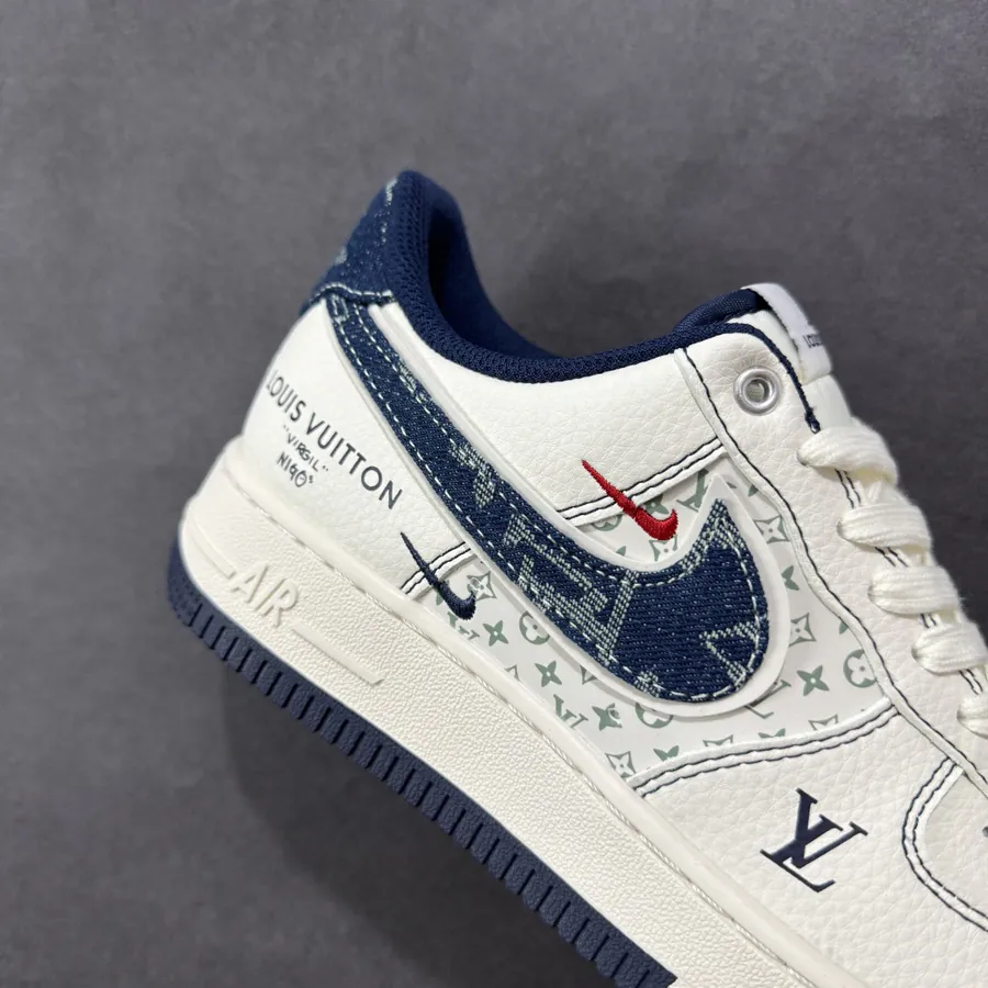 Louis Vuitton Air Force 1 Low 07 White Blue Double Monogram