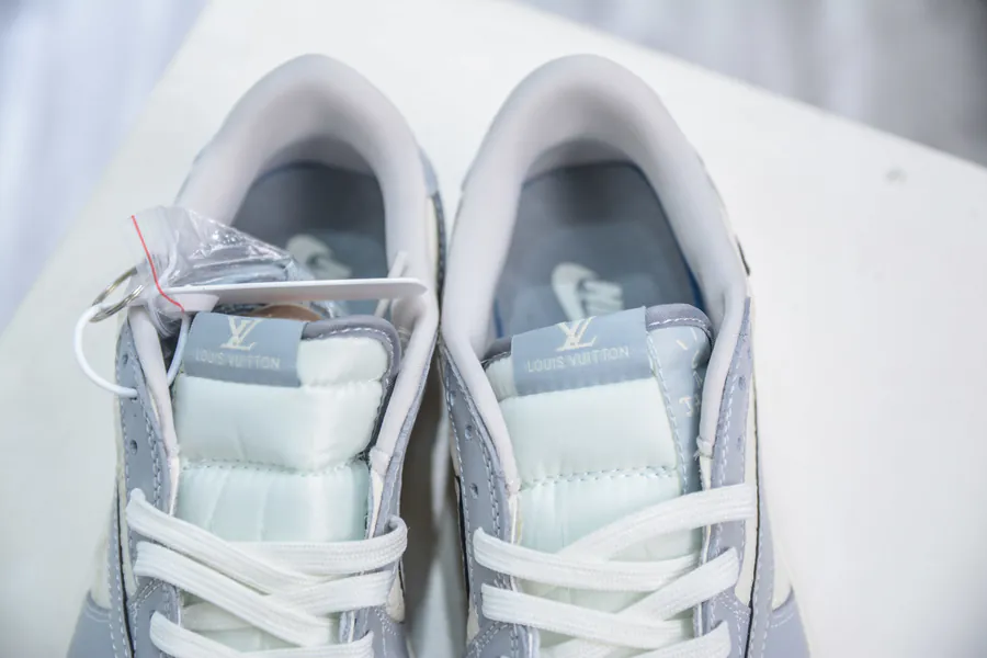 TS x Air x Louis Vuitton 1 Low White and Gray Sole Custom Color