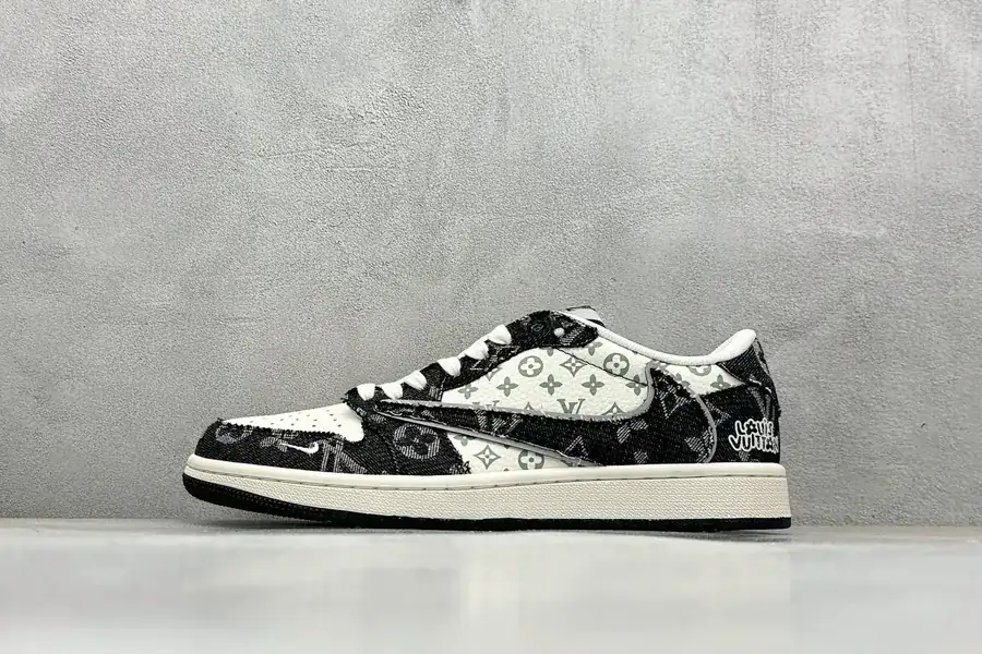 Travis Scott x Air 1 Low x Louis Vuitton Retro Green White Brown Low Cut