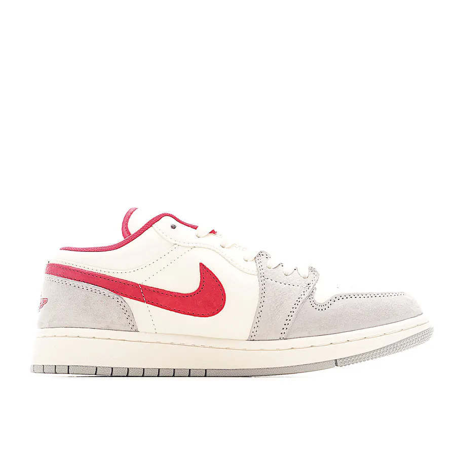 KK Version Company Stock Air 1 Low 1 White, Gray, Red Swoosh