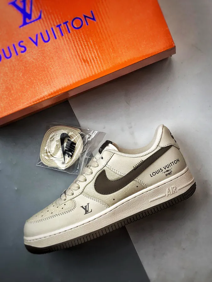 LV x Air Force 1 Low Canvas Patch Olive