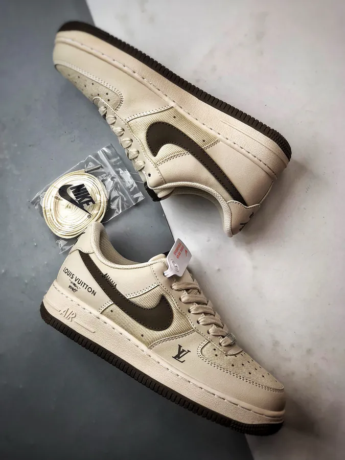 LV x Air Force 1 Low Canvas Patch Olive