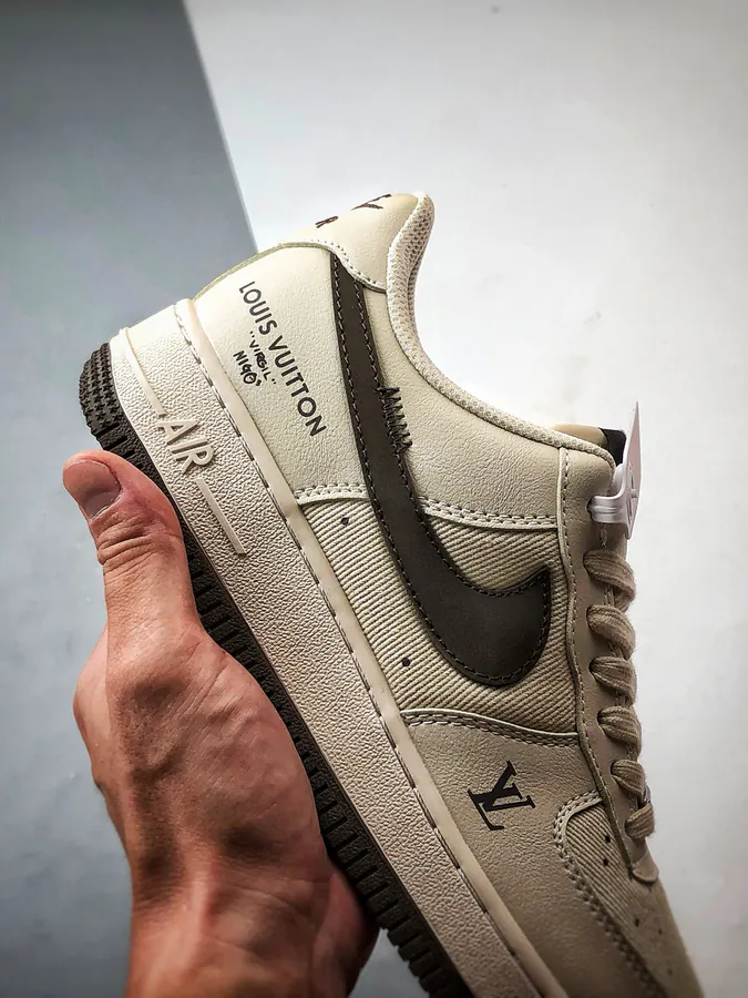 LV x Air Force 1 Low Canvas Patch Olive