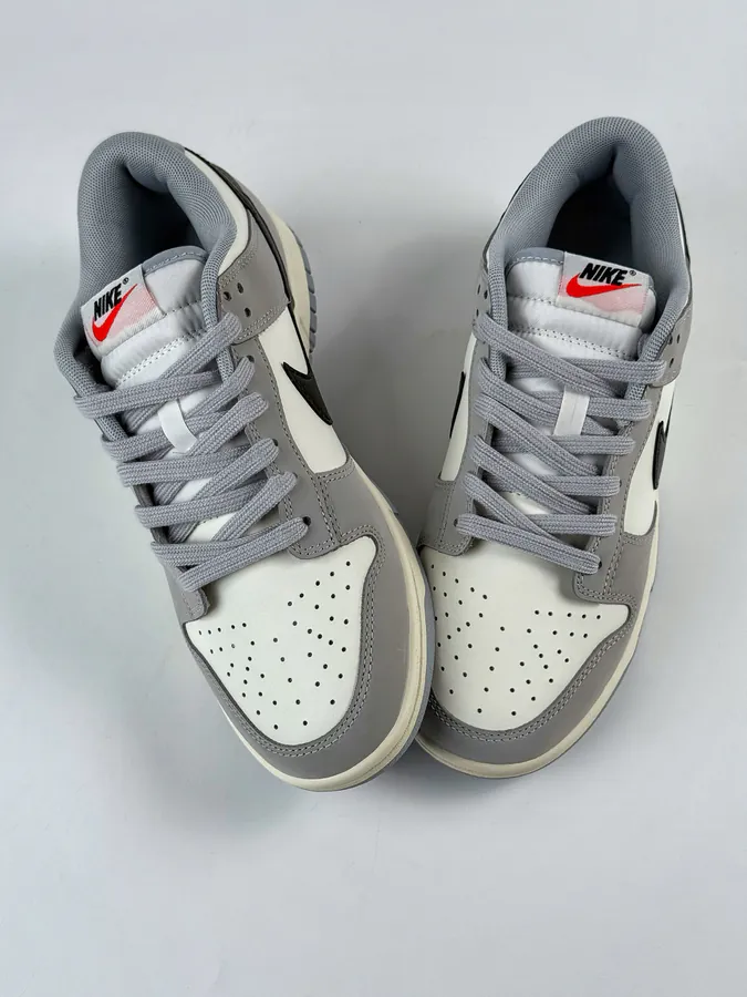 Nike Dunk Low in Gray, White, and Black