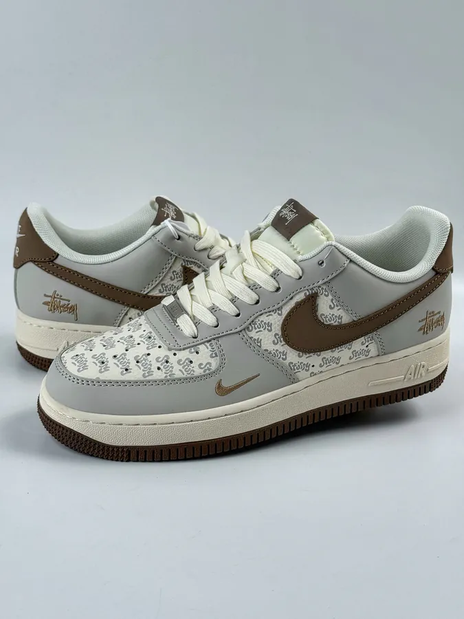 Nike Air Force 1 Low 07 x Stussy Collaboration Gray White