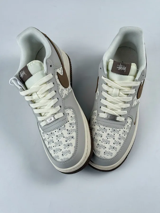 Nike Air Force 1 Low 07 x Stussy Collaboration Gray White